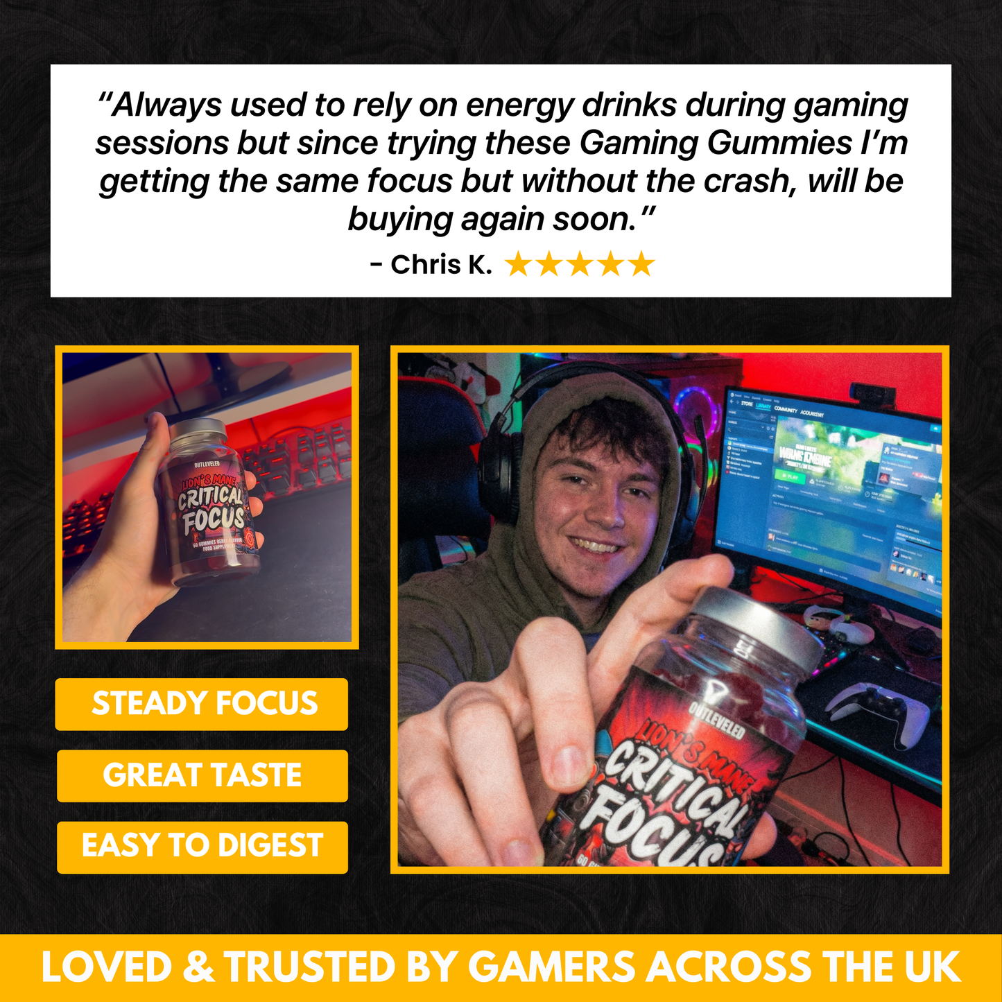 Critical Focus: Lions Mane Gaming Gummies