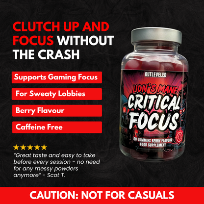 Critical Focus: Lions Mane Gaming Gummies