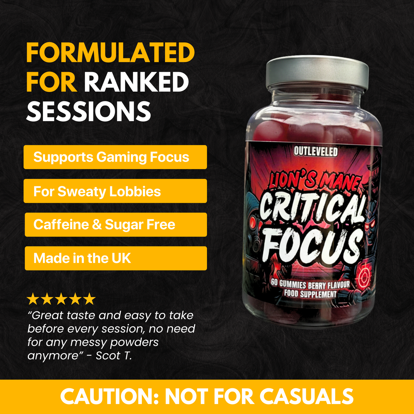 Critical Focus: Lions Mane Gaming Gummies